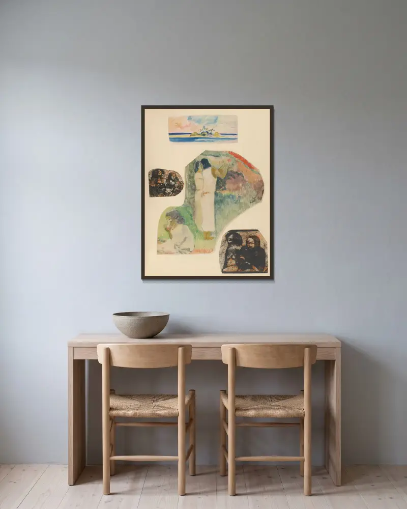 Noa Noa, Tafel 33 von Paul Gauguin gerahmt an einer Wand