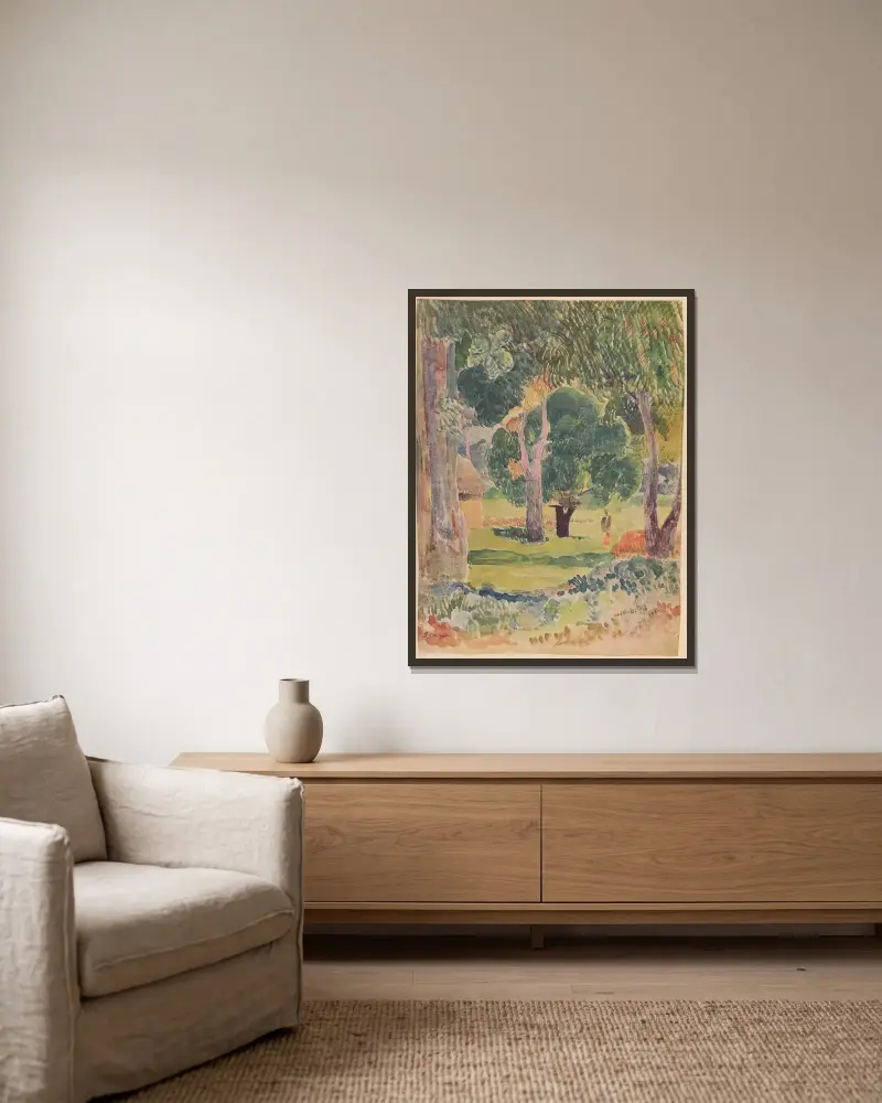 Noanoa Pl. 35 von Paul Gauguin gerahmt an einer Wand