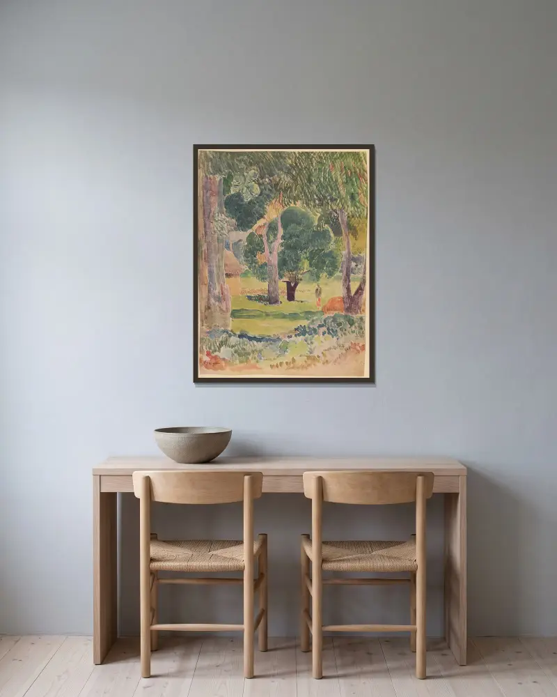 Noanoa Pl. 35 von Paul Gauguin gerahmt an einer Wand