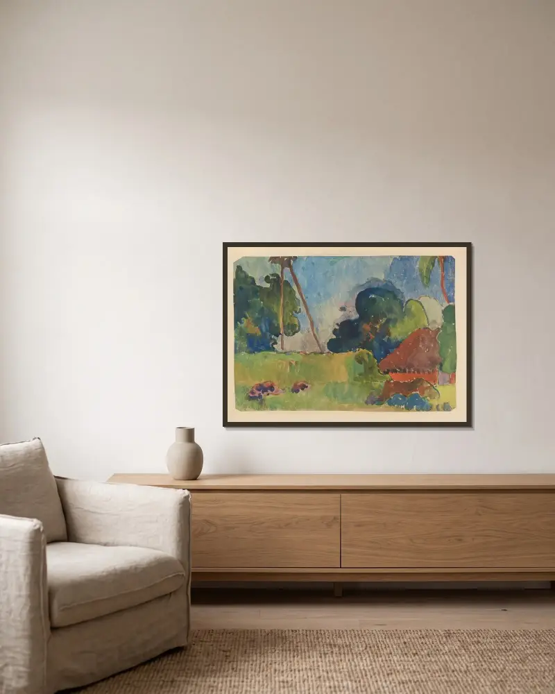 Noa Noa, Tafel 40 von Paul Gauguin gerahmt an einer Wand