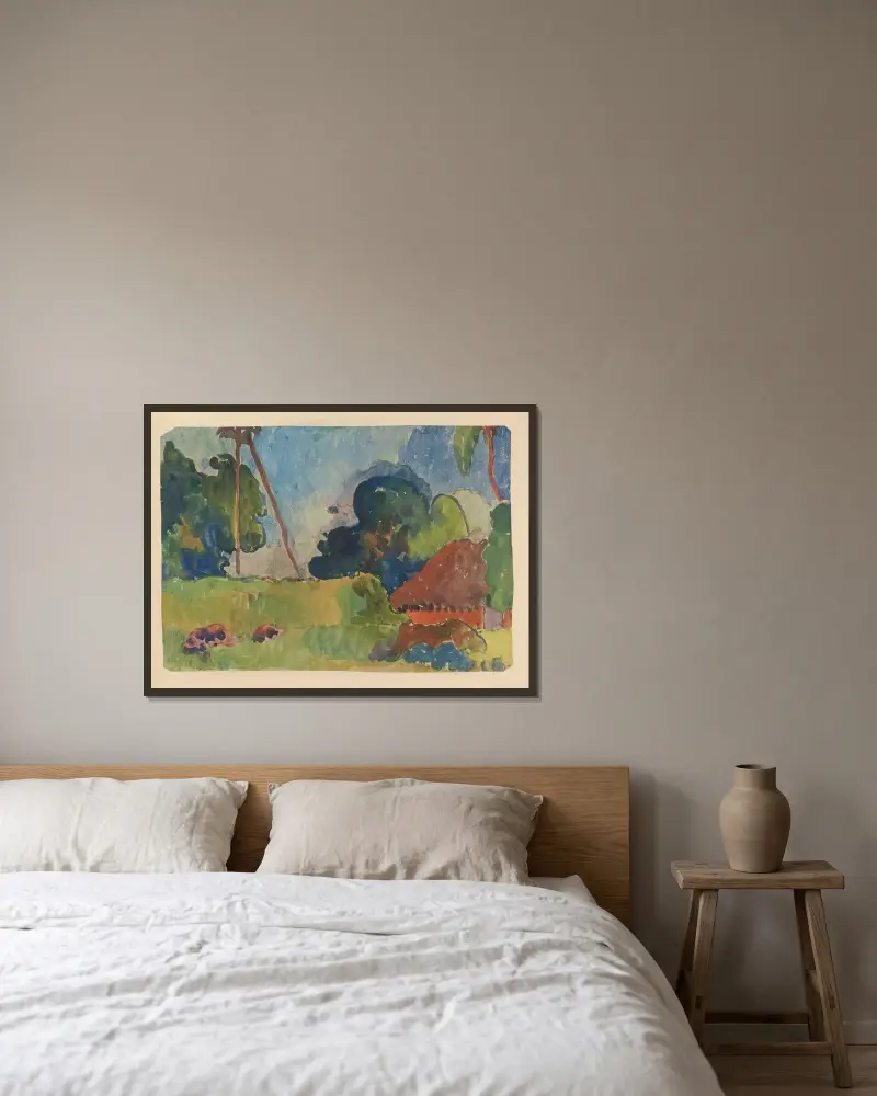 Noa Noa, Tafel 40 von Paul Gauguin gerahmt an einer Wand