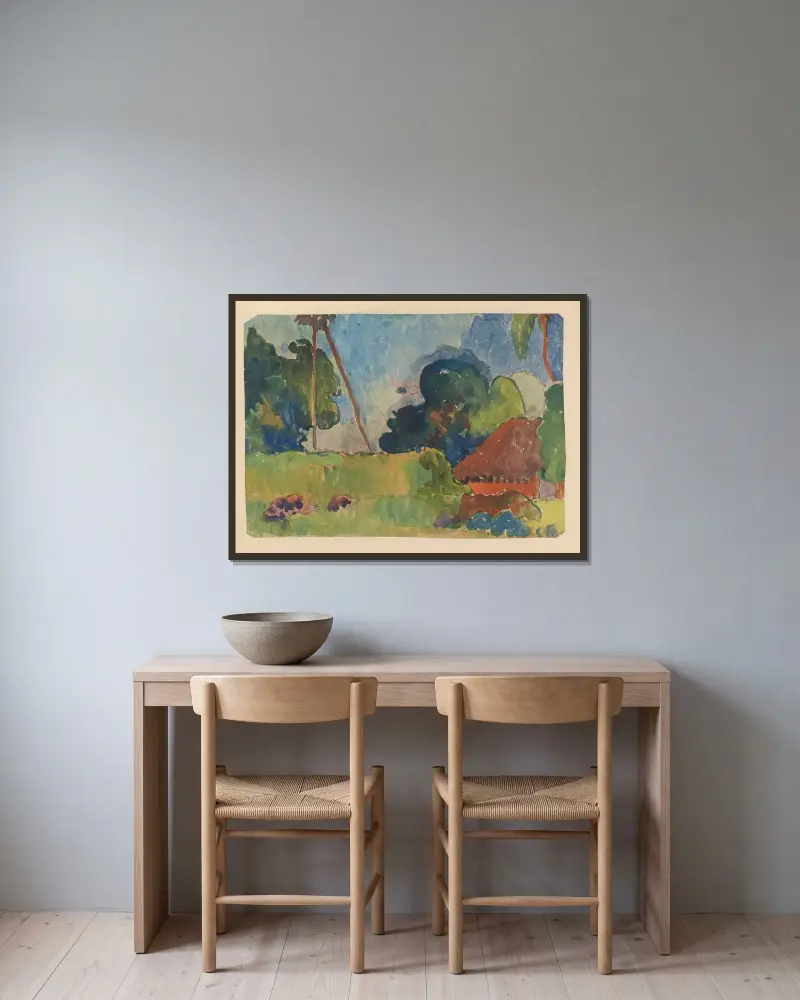 Noa Noa, Tafel 40 von Paul Gauguin gerahmt an einer Wand