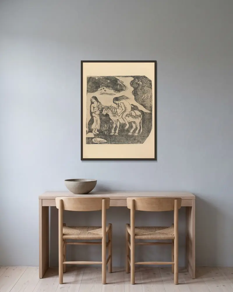 Noa Noa, Tafel 41 von Paul Gauguin gerahmt an einer Wand