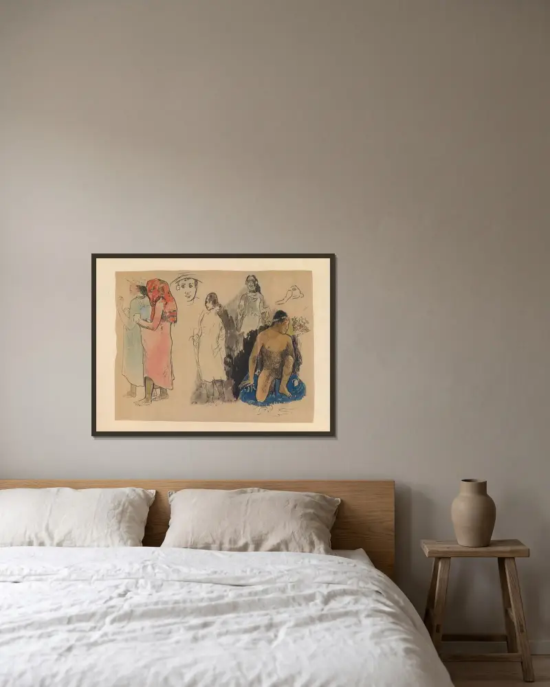Noa Noa, Tafel 42 von Paul Gauguin gerahmt an einer Wand
