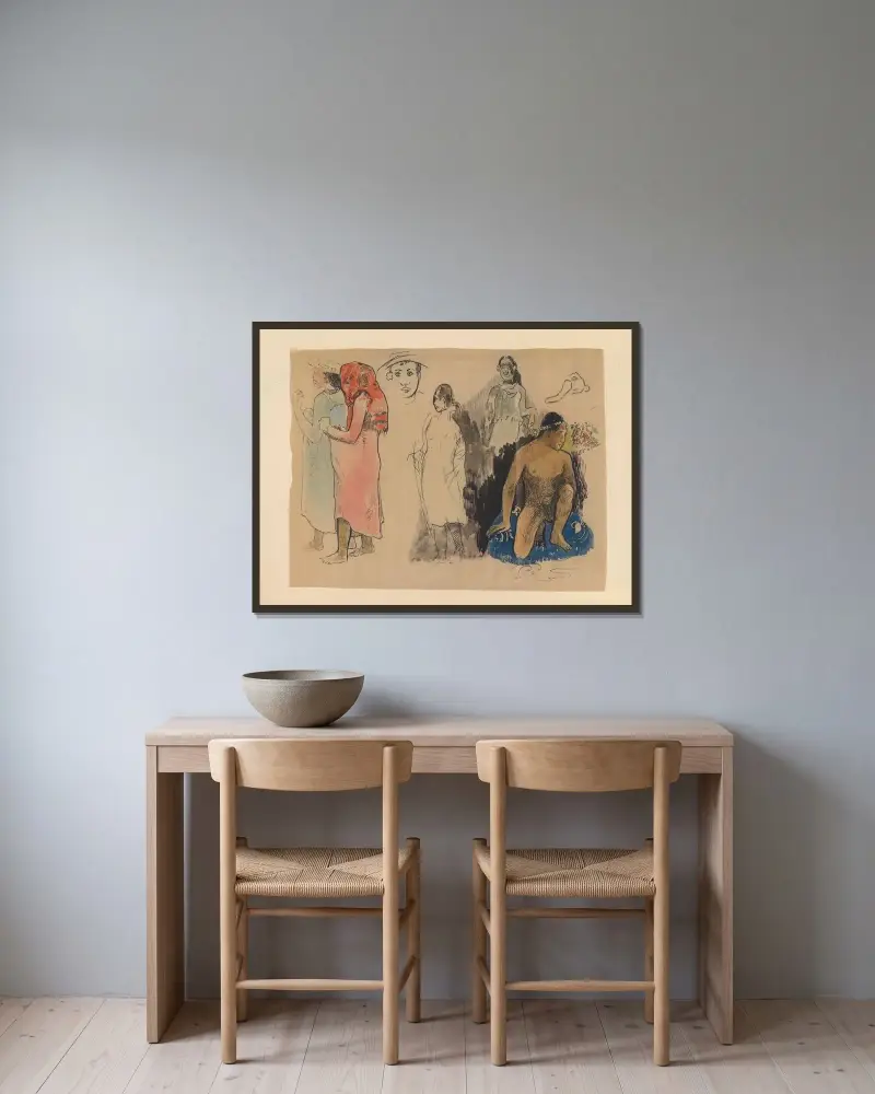 Noa Noa, Tafel 42 von Paul Gauguin gerahmt an einer Wand