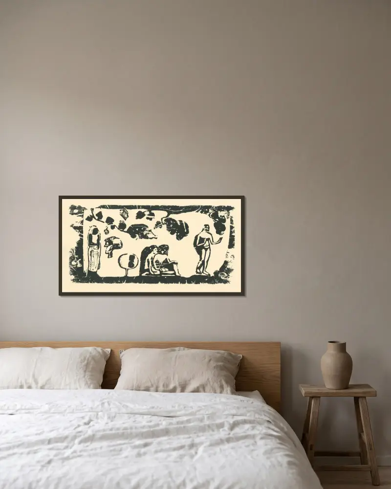 Paradies von Paul Gauguin gerahmt an einer Wand