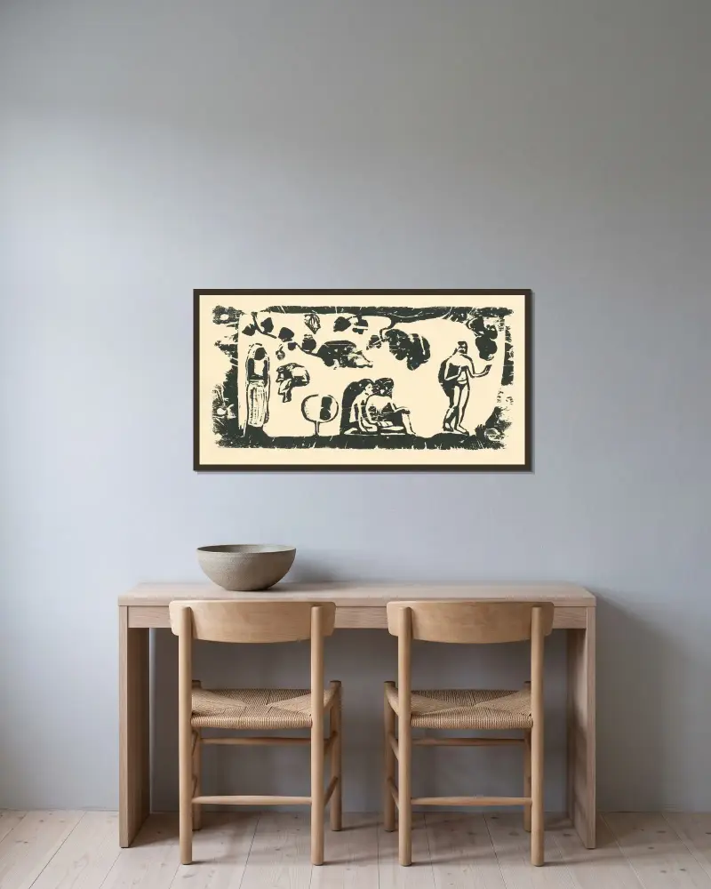 Paradies von Paul Gauguin gerahmt an einer Wand