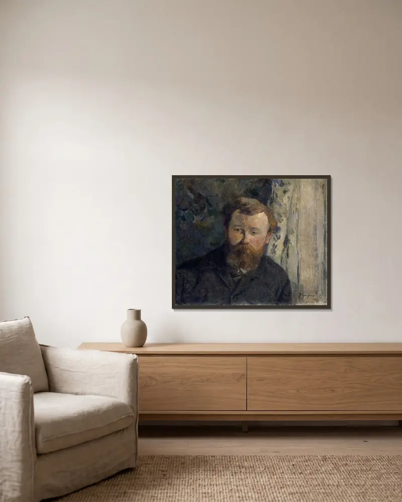 Portrait of the Painter Achille Granchi-Taylor av Paul Gauguin inramad på en vägg