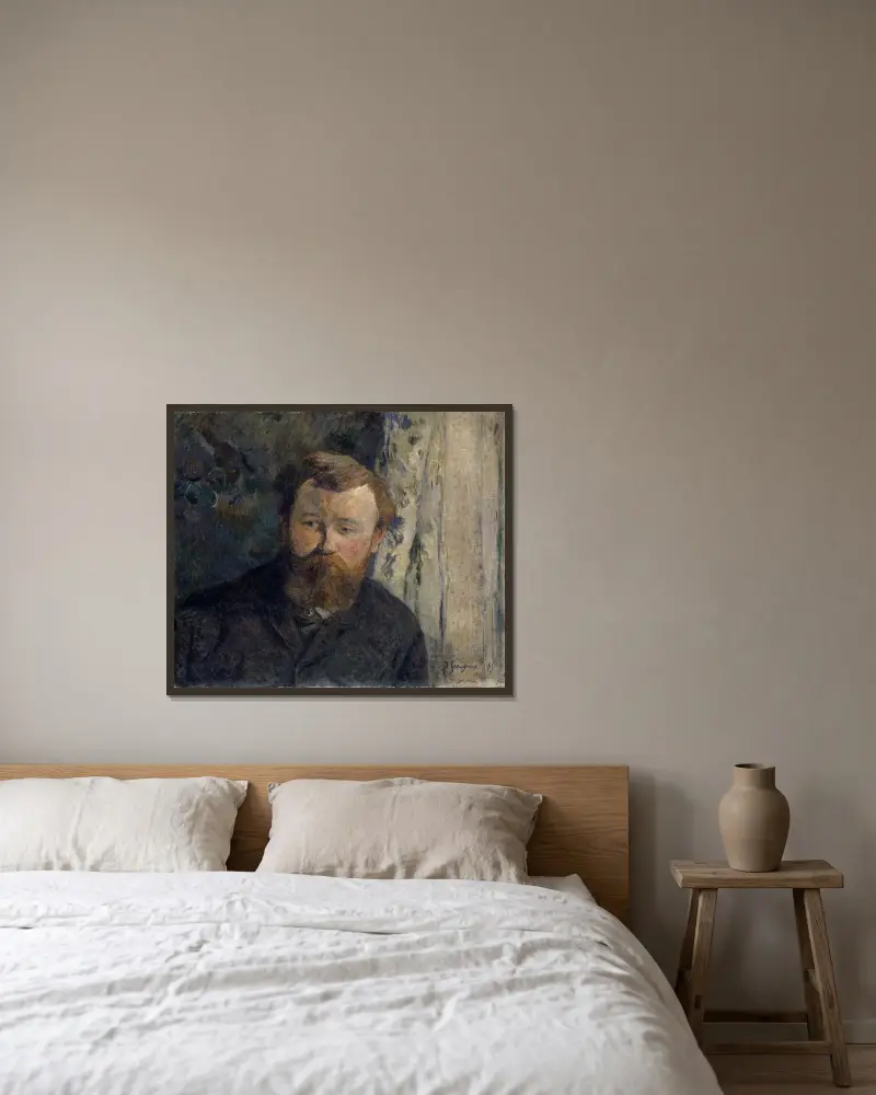 Portrait of the Painter Achille Granchi-Taylor av Paul Gauguin inramad på en vägg