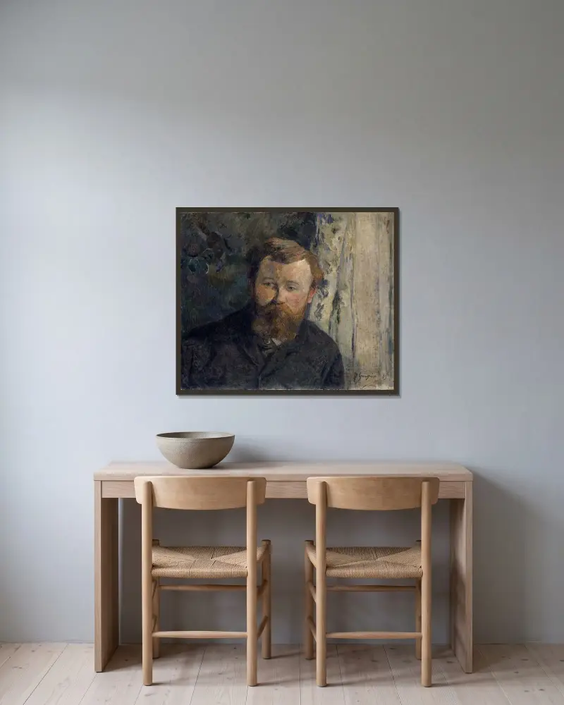 Portrait of the Painter Achille Granchi-Taylor av Paul Gauguin inramad på en vägg