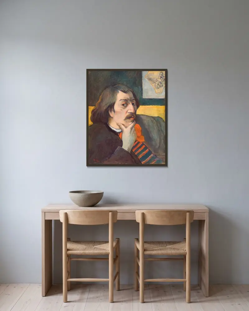 Autoportret, 1893, Paul Gauguin w ramie na ścianie