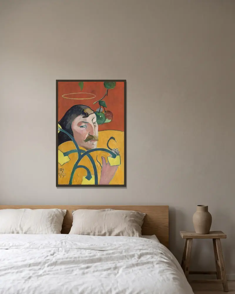 Selbstporträt, 1889 von Paul Gauguin gerahmt an einer Wand