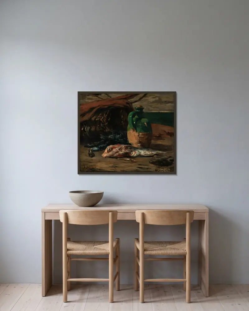 Stillleben von Paul Gauguin gerahmt an einer Wand