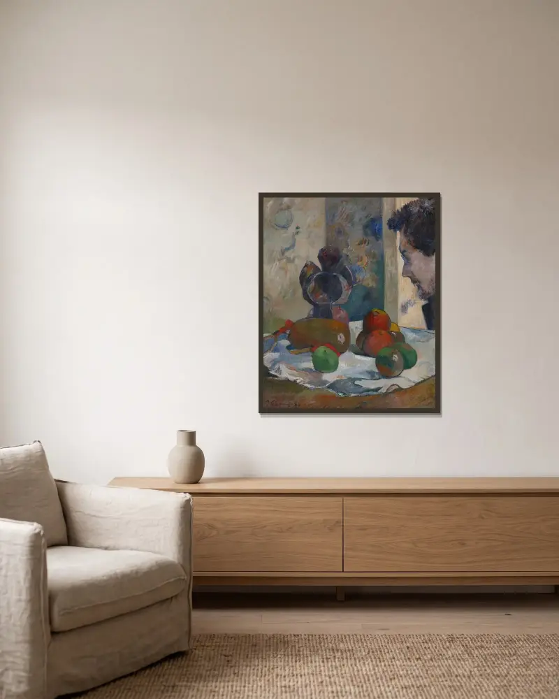 Stillleben mit dem Profil von Laval von Paul Gauguin gerahmt an einer Wand