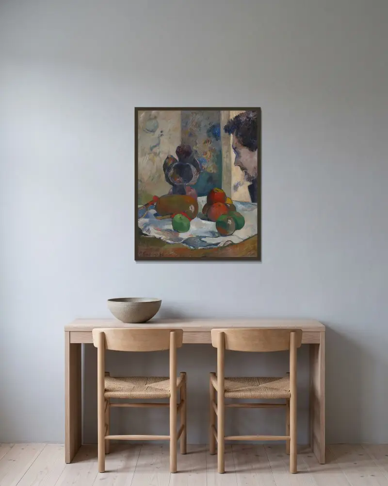 Stillleben mit dem Profil von Laval von Paul Gauguin gerahmt an einer Wand