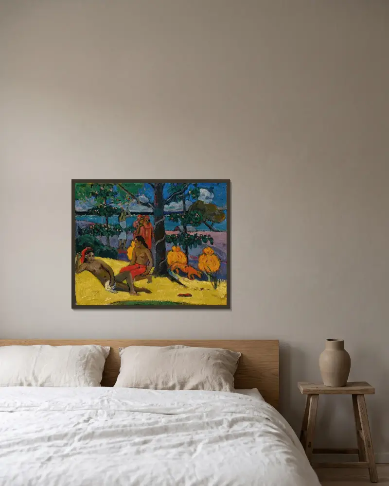 Te Arii Vahine – La Femme Aux Mangos (II) av Paul Gauguin inramad på en vägg