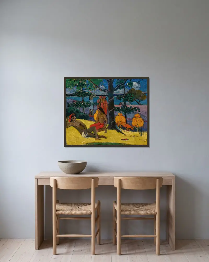 Te Arii Vahine – La Femme Aux Mangos (II) av Paul Gauguin inramad på en vägg