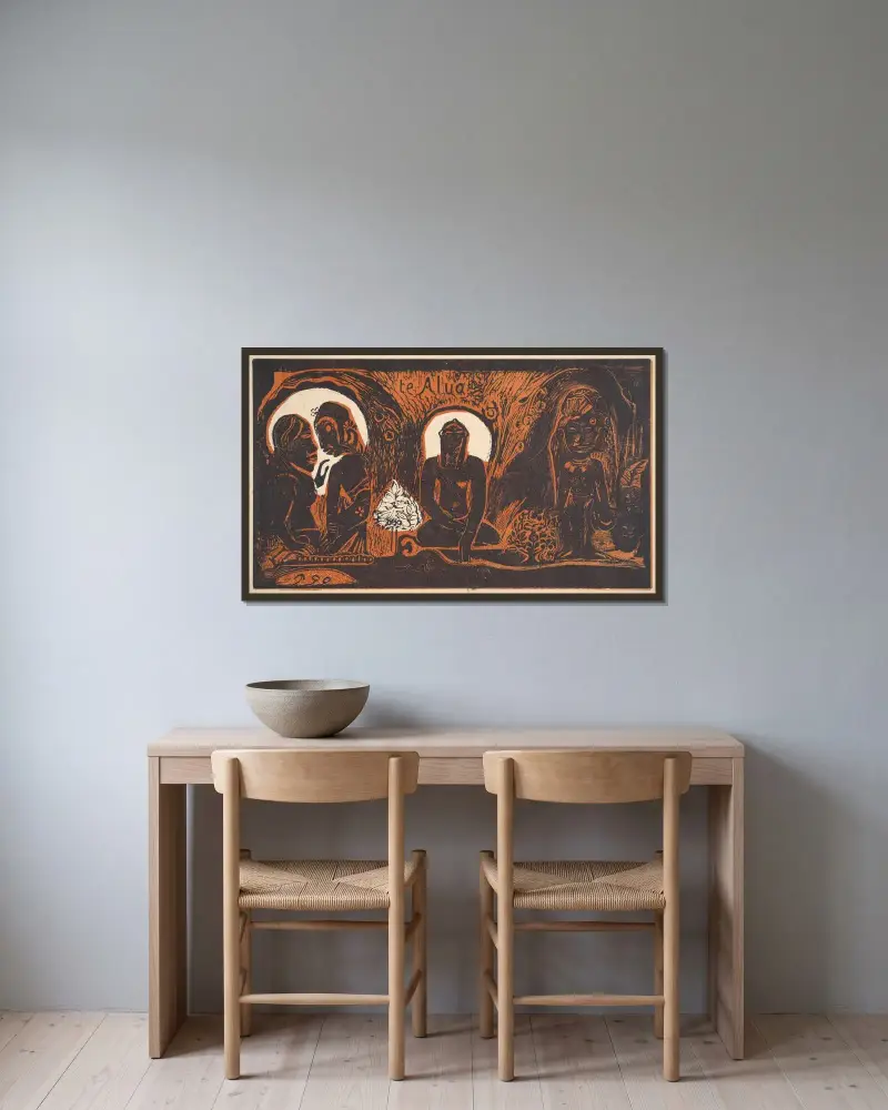Te Atua (Bogowie), Paul Gauguin w ramie na ścianie