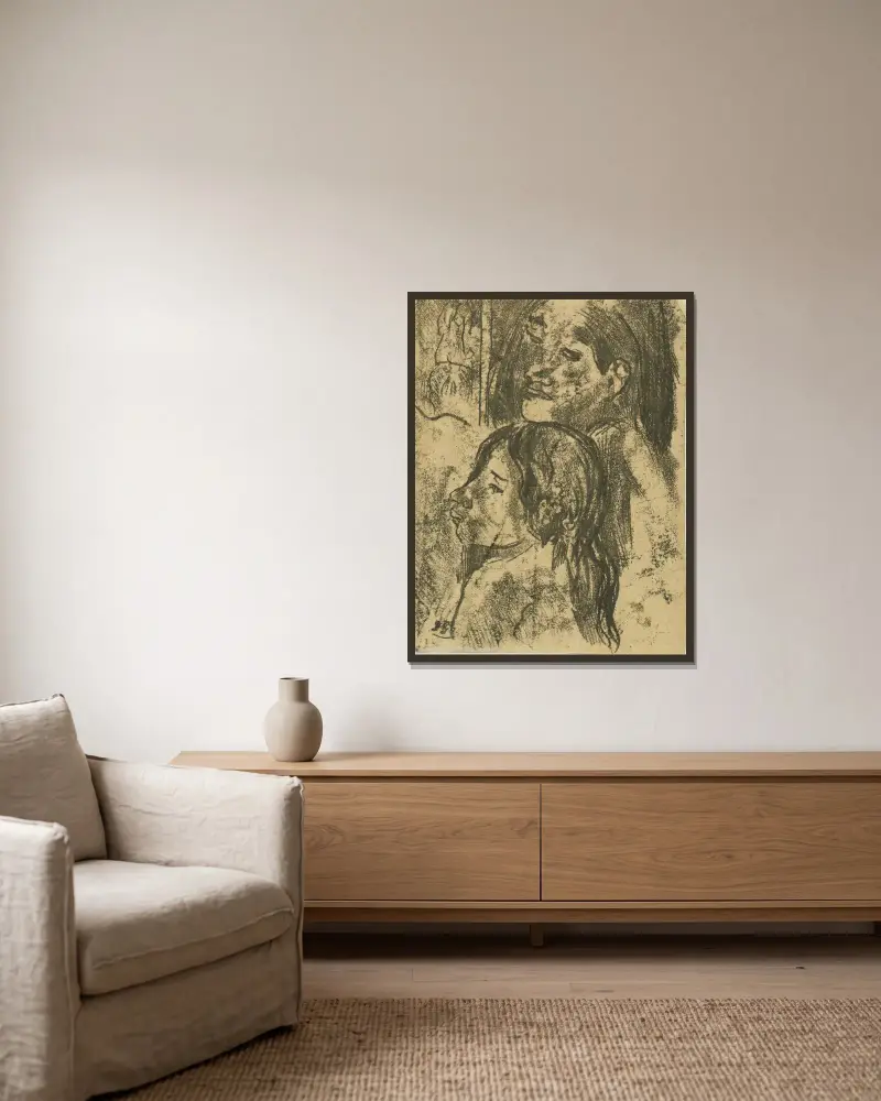 Dvě Markézanky, Paul Gauguin v rámu na stěně