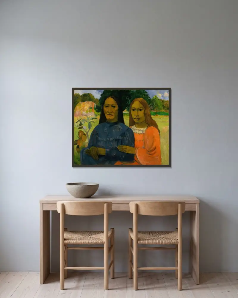 Dvě ženy, Paul Gauguin v rámu na stěně