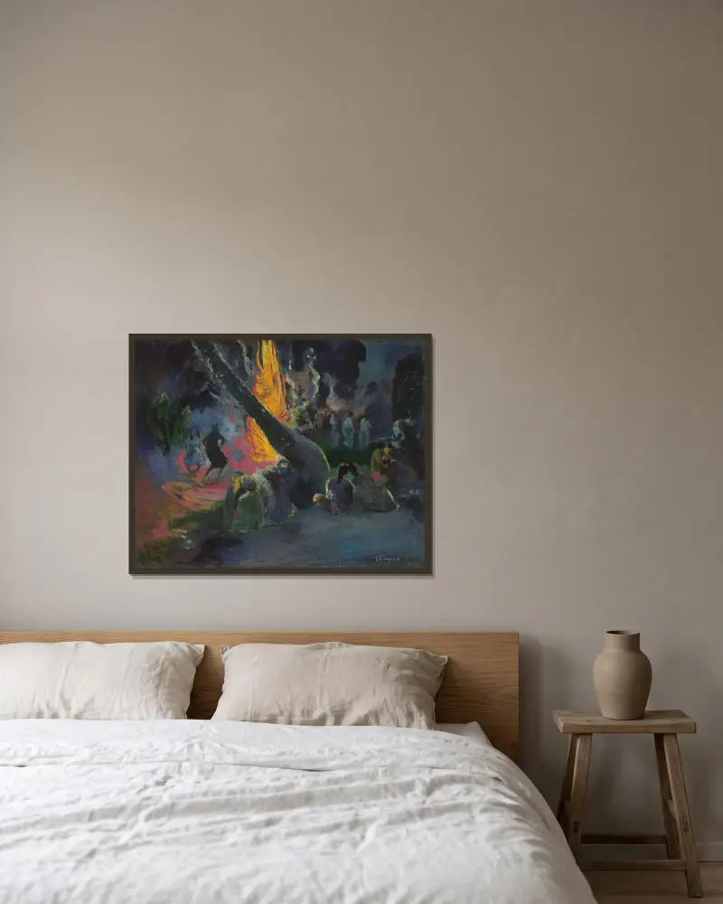 Upa Upa (Oheň tanec), Paul Gauguin v rámu na stěně