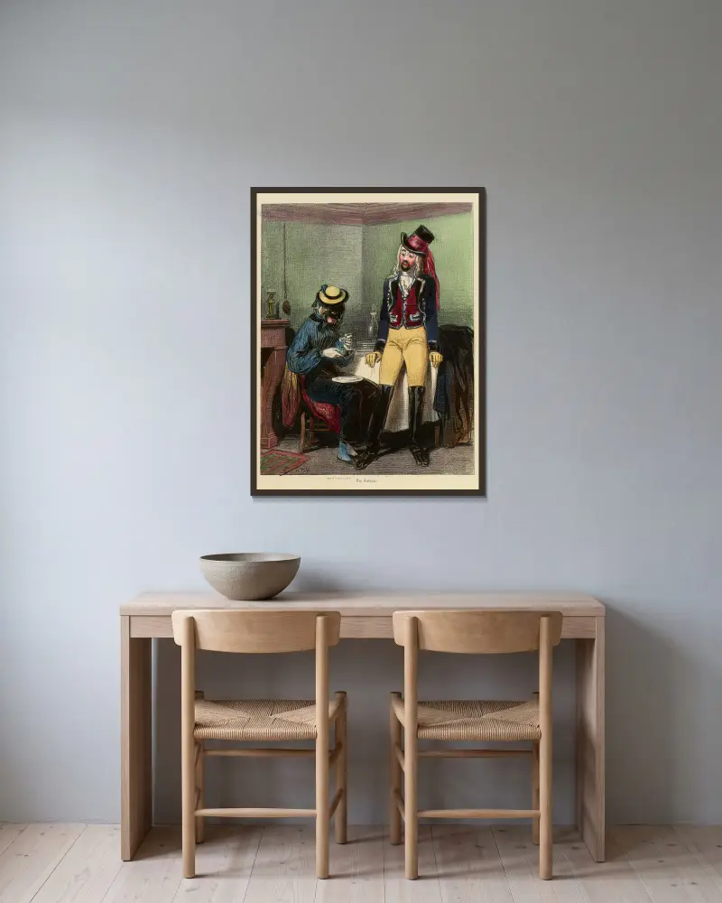 Amanda. L'Ecuyer von Paul Gavarni gerahmt an einer Wand