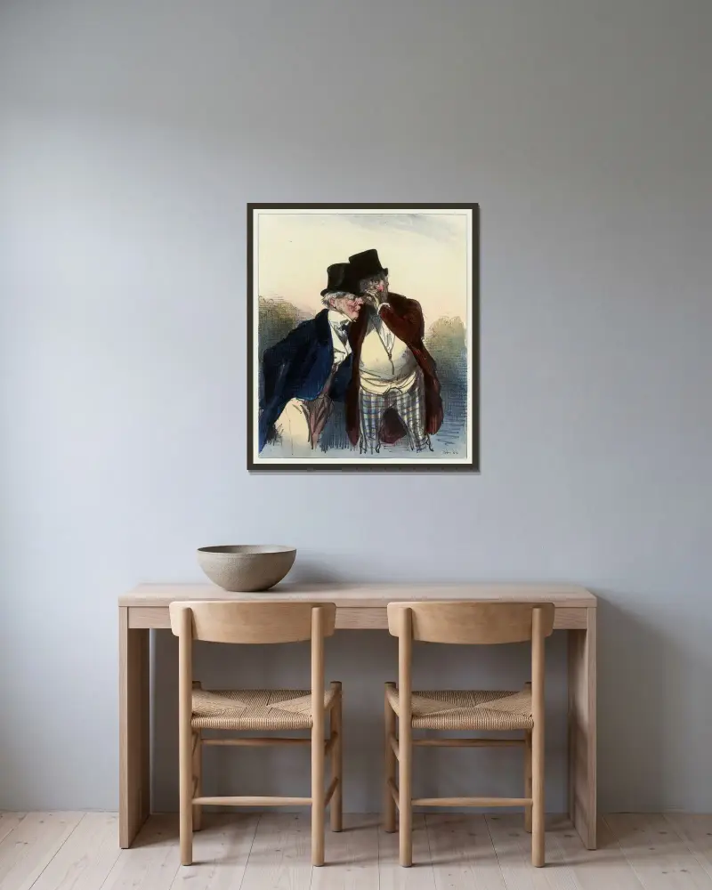 Nach dem Kaffee von Paul Gavarni gerahmt an einer Wand