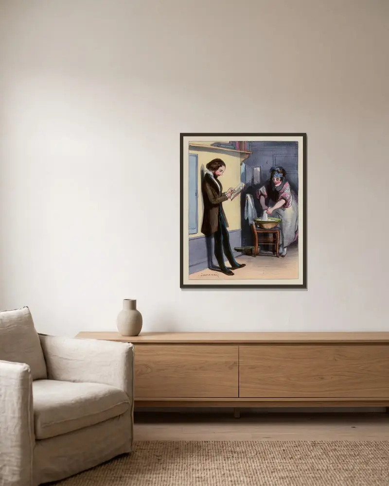 Artikel 212 des Code civil von Paul Gavarni gerahmt an einer Wand