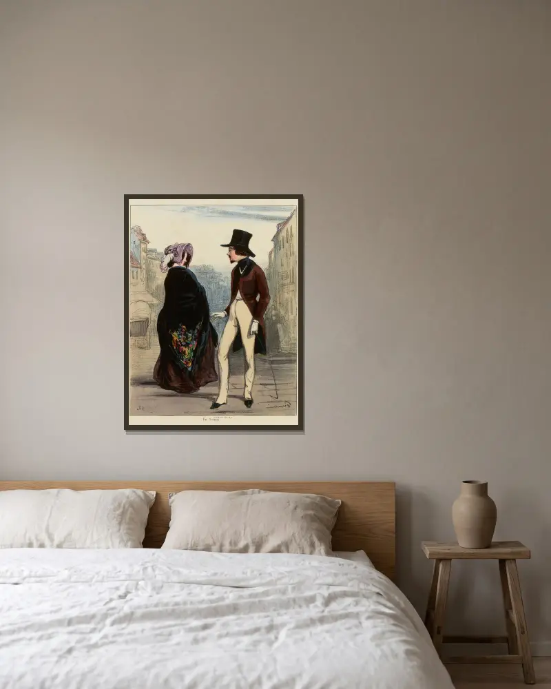 To je moje tričko, Paul Gavarni v rámu na stěně