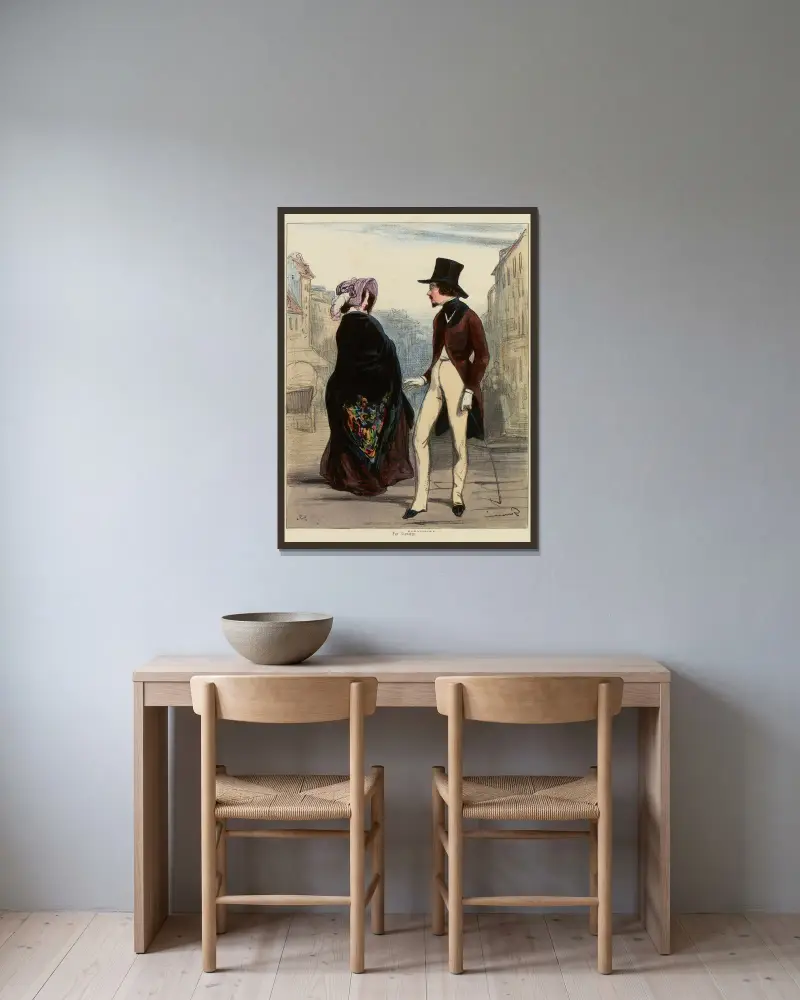 To je moje tričko, Paul Gavarni v rámu na stěně