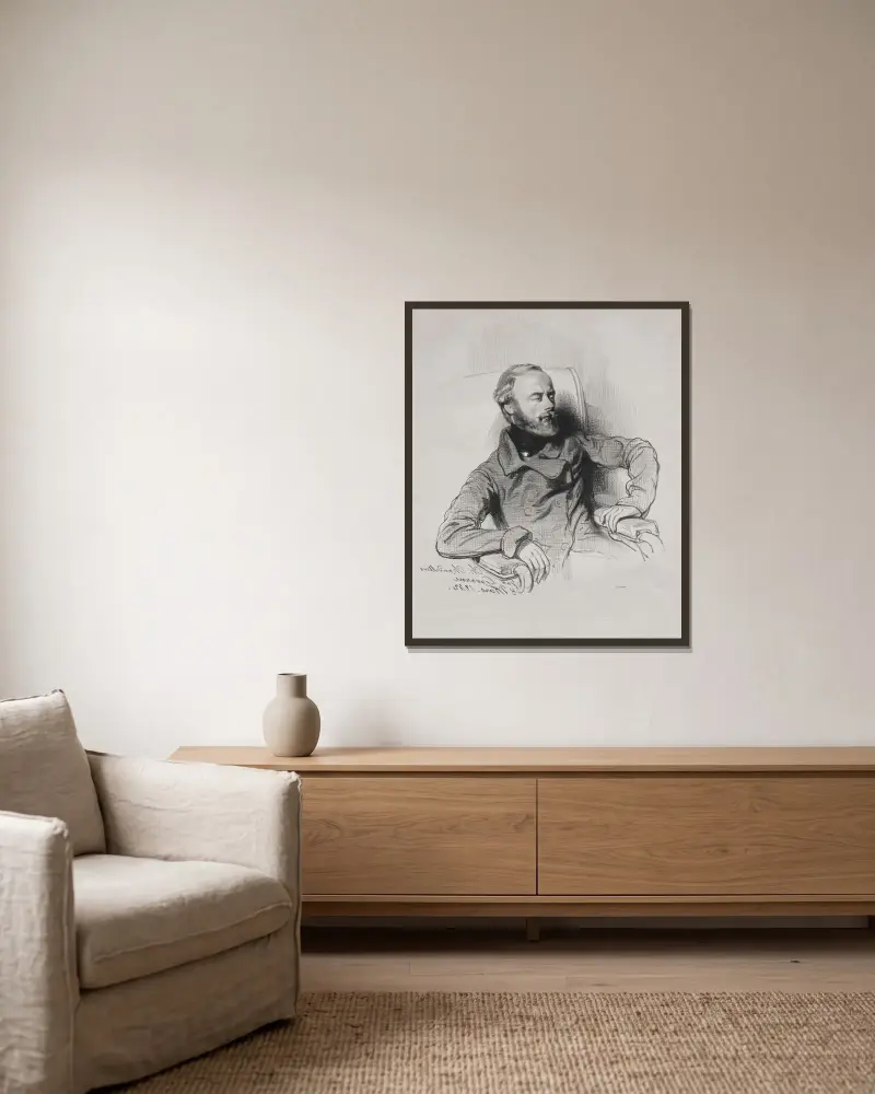 Ch. Chandellier av Paul Gavarni inramad på en vägg