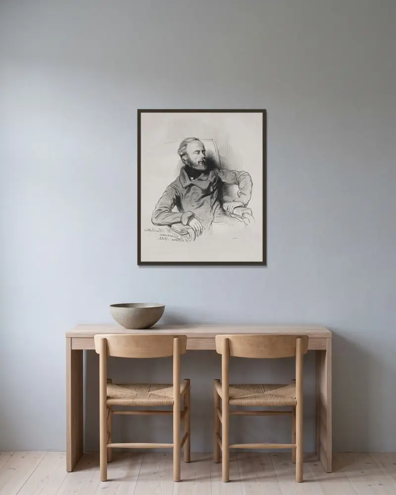 Ch. Chandellier av Paul Gavarni inramad på en vägg
