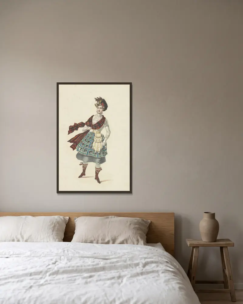 Kostümstiche, 1820 – Nr. 2 von Paul Gavarni gerahmt an einer Wand