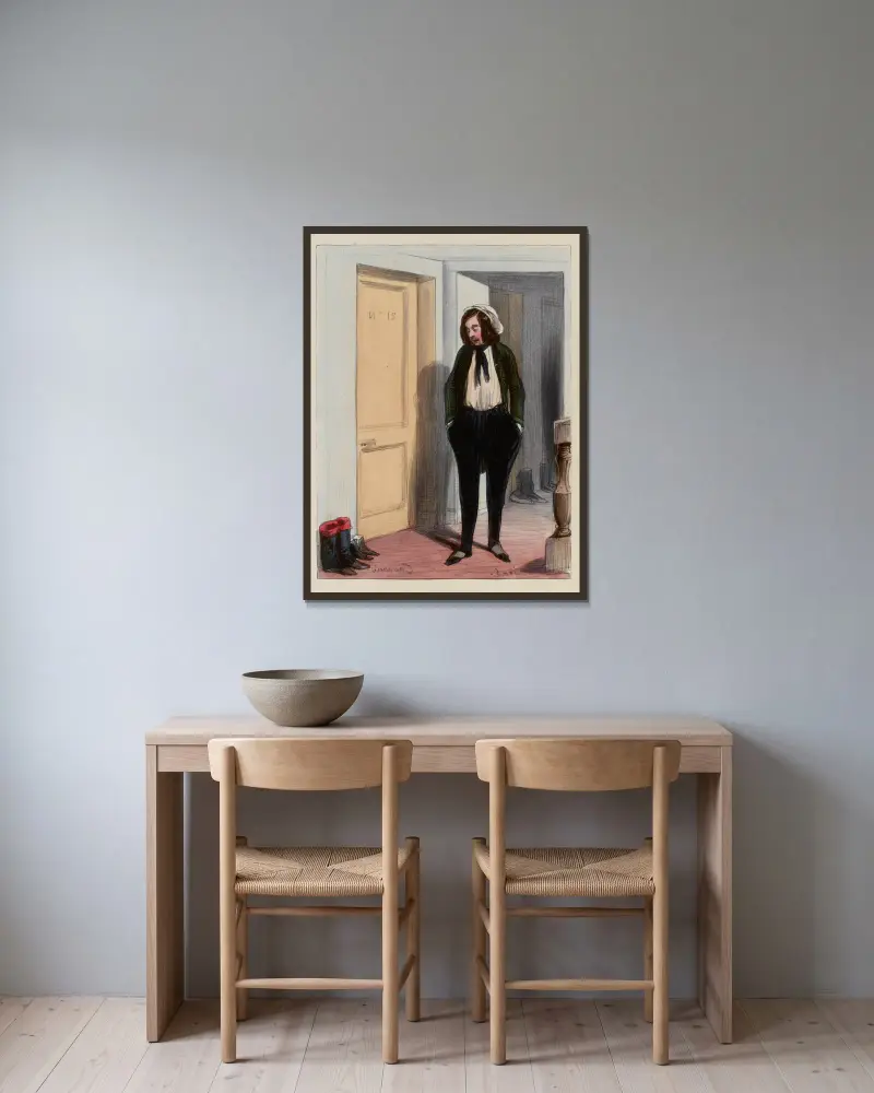 Entschuldigung von Paul Gavarni gerahmt an einer Wand