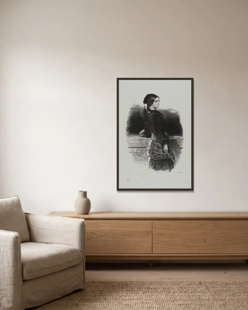 Gulnare (Mlle. Waldor) von Paul Gavarni gerahmt an einer Wand