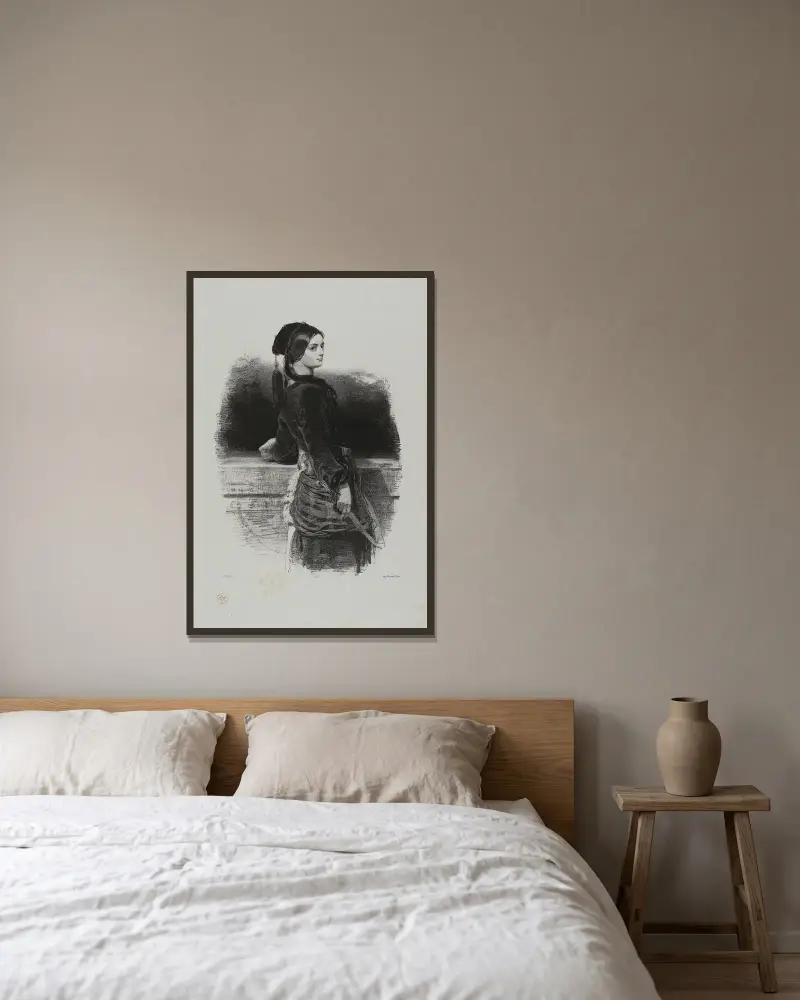 Gulnare (Mlle. Waldor) von Paul Gavarni gerahmt an einer Wand