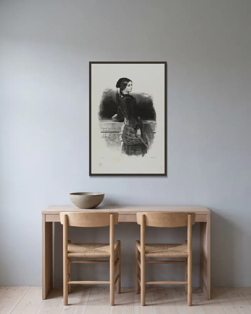 Gulnare (Mlle. Waldor) von Paul Gavarni gerahmt an einer Wand