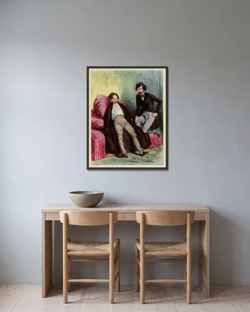 J’ai un service à te demander, mon bon Joseph av Paul Gavarni inramad på en vägg