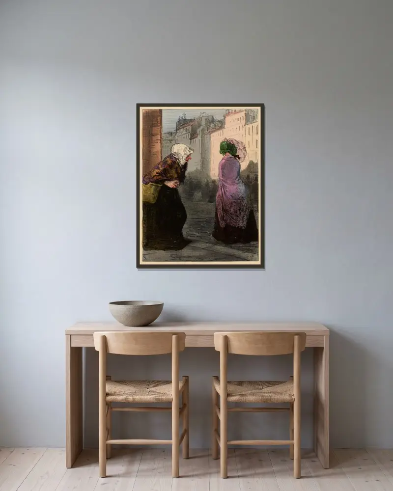 L’dessus, ben sûr Est p’us beau que l’dessous, mais c’est p’us cher av Paul Gavarni inramad på en vägg