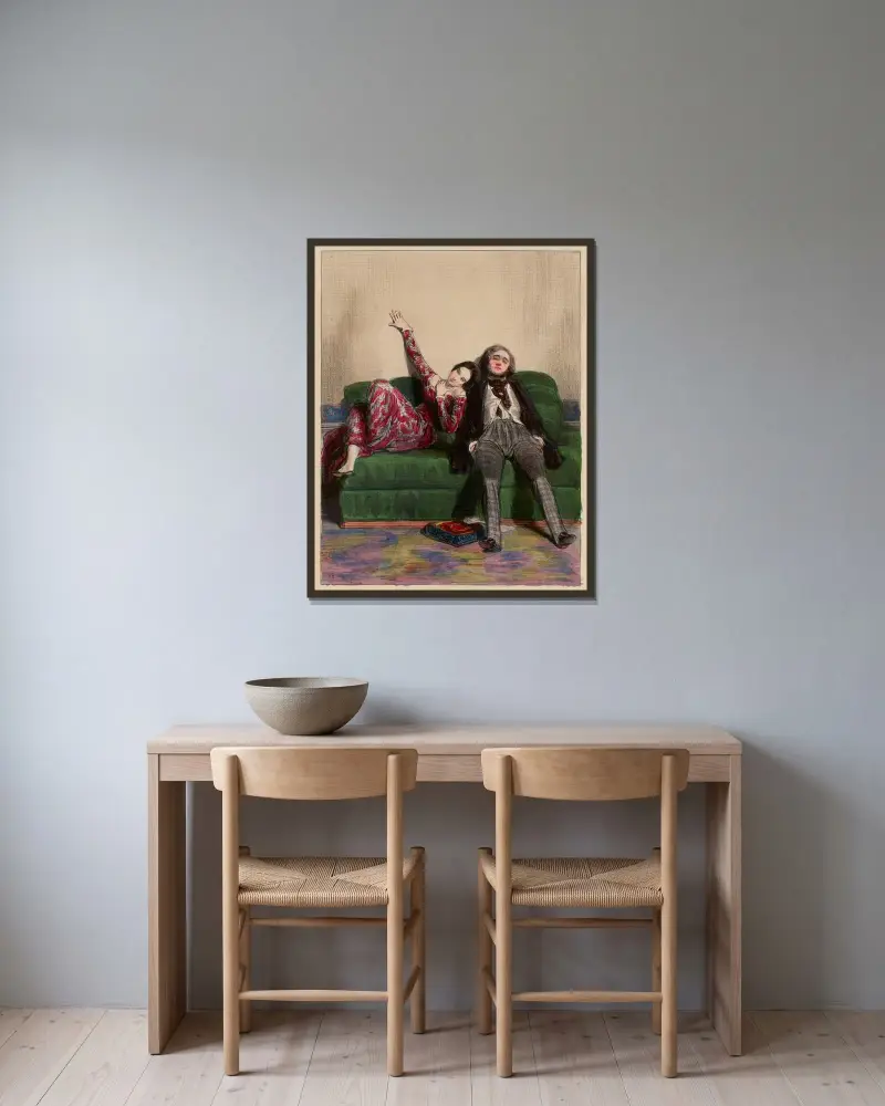 Min älskade säg mig ditt lilla namn av Paul Gavarni inramad på en vägg