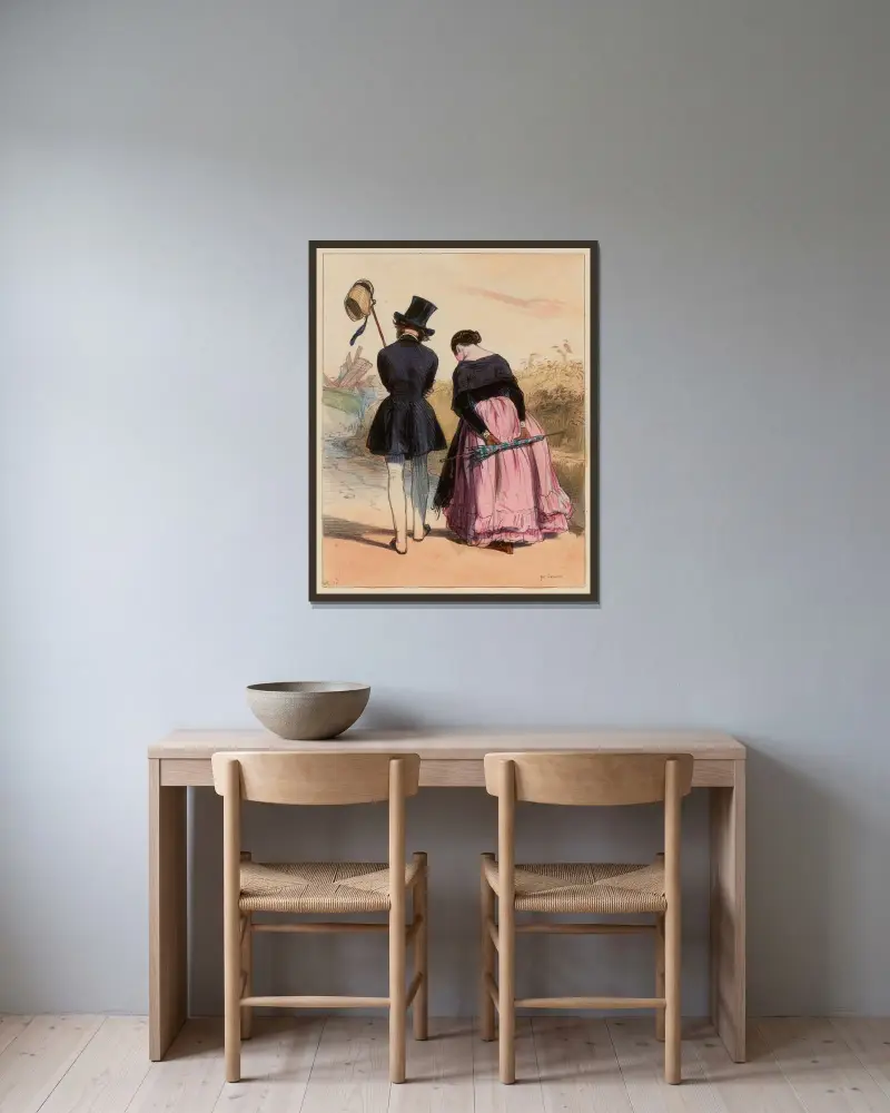 Min lilla gubbe, var förnuftig av Paul Gavarni inramad på en vägg
