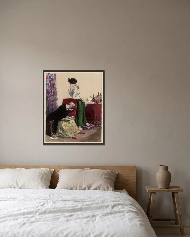 Min förmyndare hade velat att vi skulle tillbringa de sista sommardagarna i år på vår mark i Dauphiné av Paul Gavarni inramad på en vägg