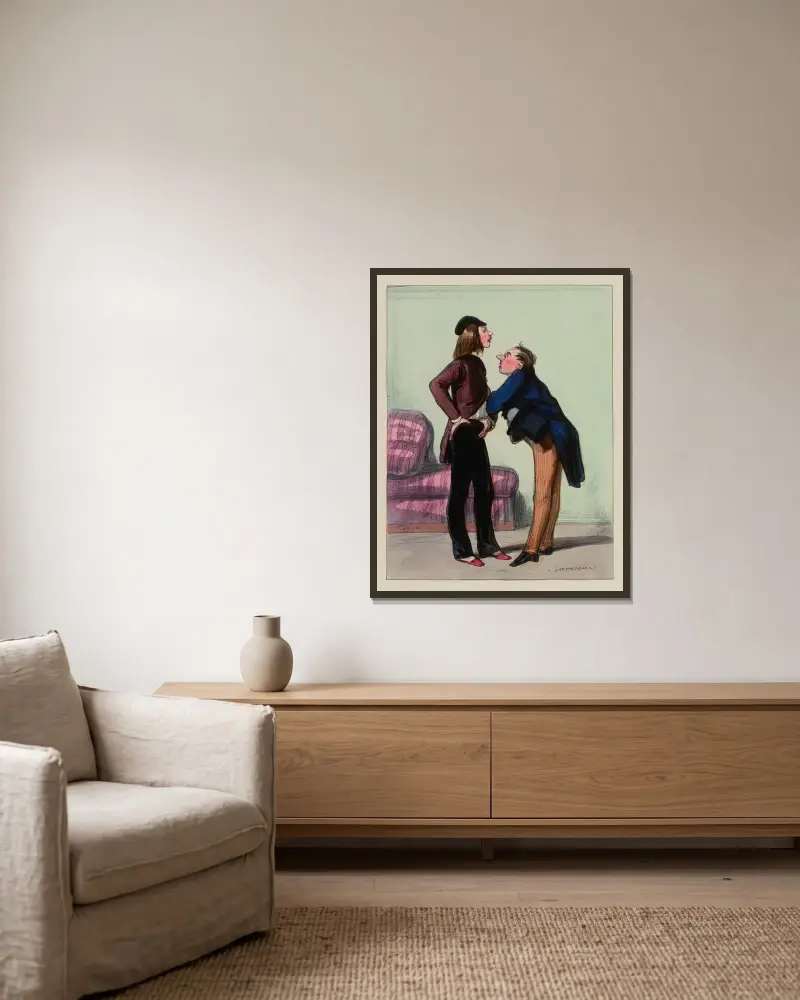 Mosieu j’suis Cocardeau, 1839 von Paul Gavarni gerahmt an einer Wand
