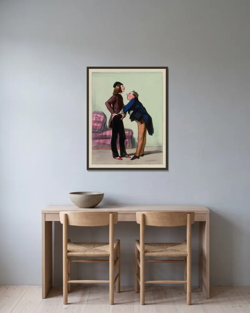 Mosieu j’suis Cocardeau, 1839 von Paul Gavarni gerahmt an einer Wand