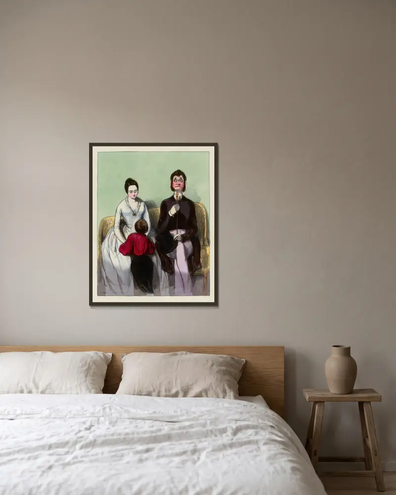 Visst är det så, mamma, att den lilla mustaschkammen som Cornelie hittade i ditt rum i morse är till mig av Paul Gavarni inramad på en vägg