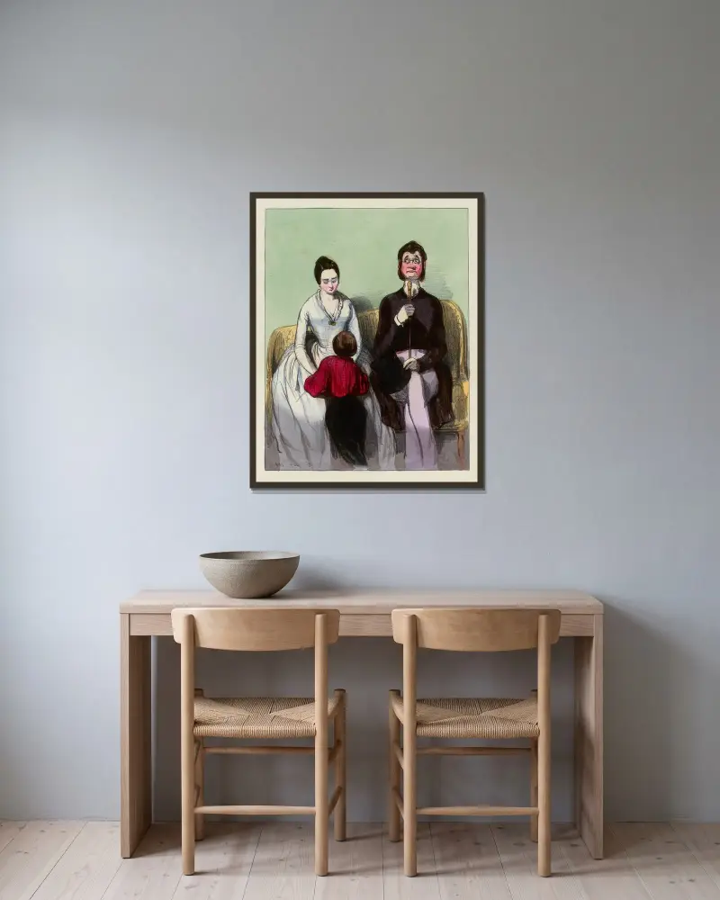 Visst är det så, mamma, att den lilla mustaschkammen som Cornelie hittade i ditt rum i morse är till mig av Paul Gavarni inramad på en vägg