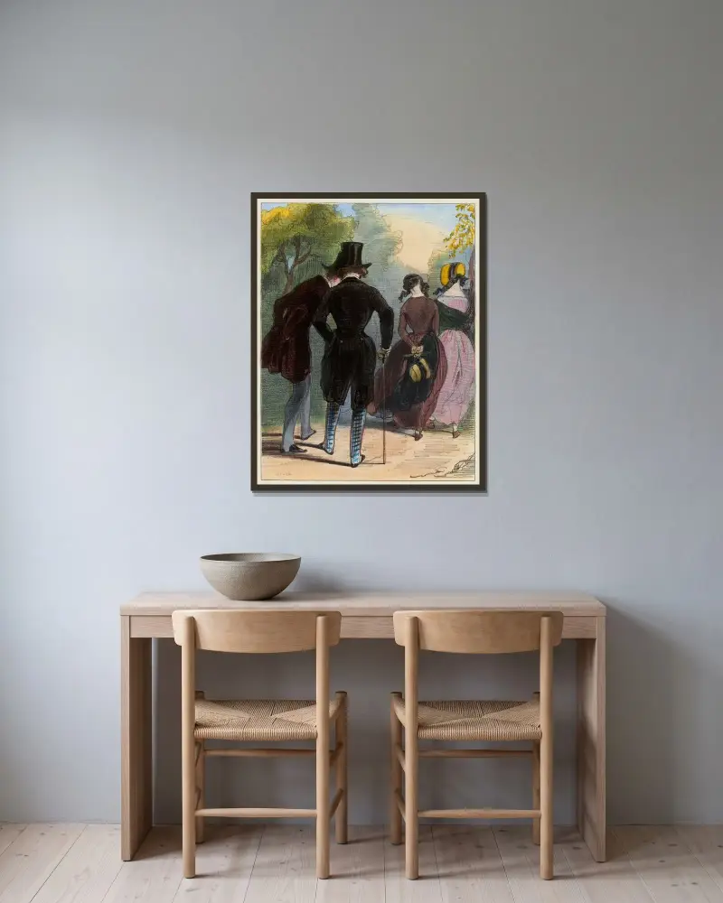 Où as-tu eu la petite que t’as av Paul Gavarni inramad på en vägg