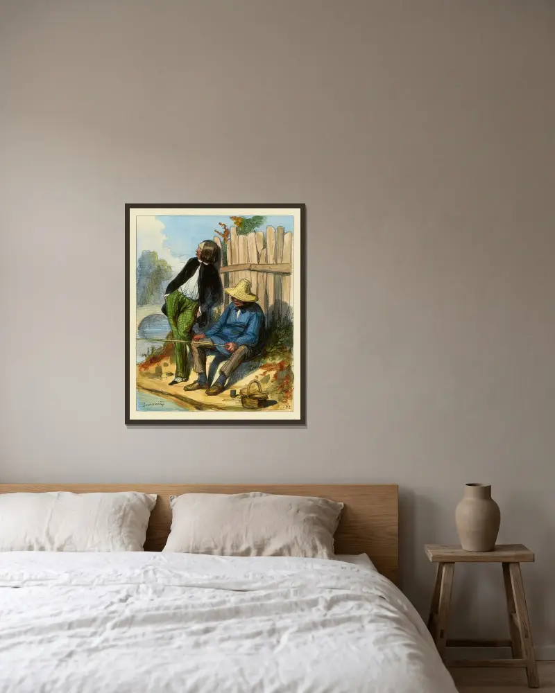 Was zum Teufel, mein Neffe, es ist gut, ehrgeizig zu sein, aber man kann nicht immer so auf dem Land arbeiten, man ... von Paul Gavarni gerahmt an einer Wand
