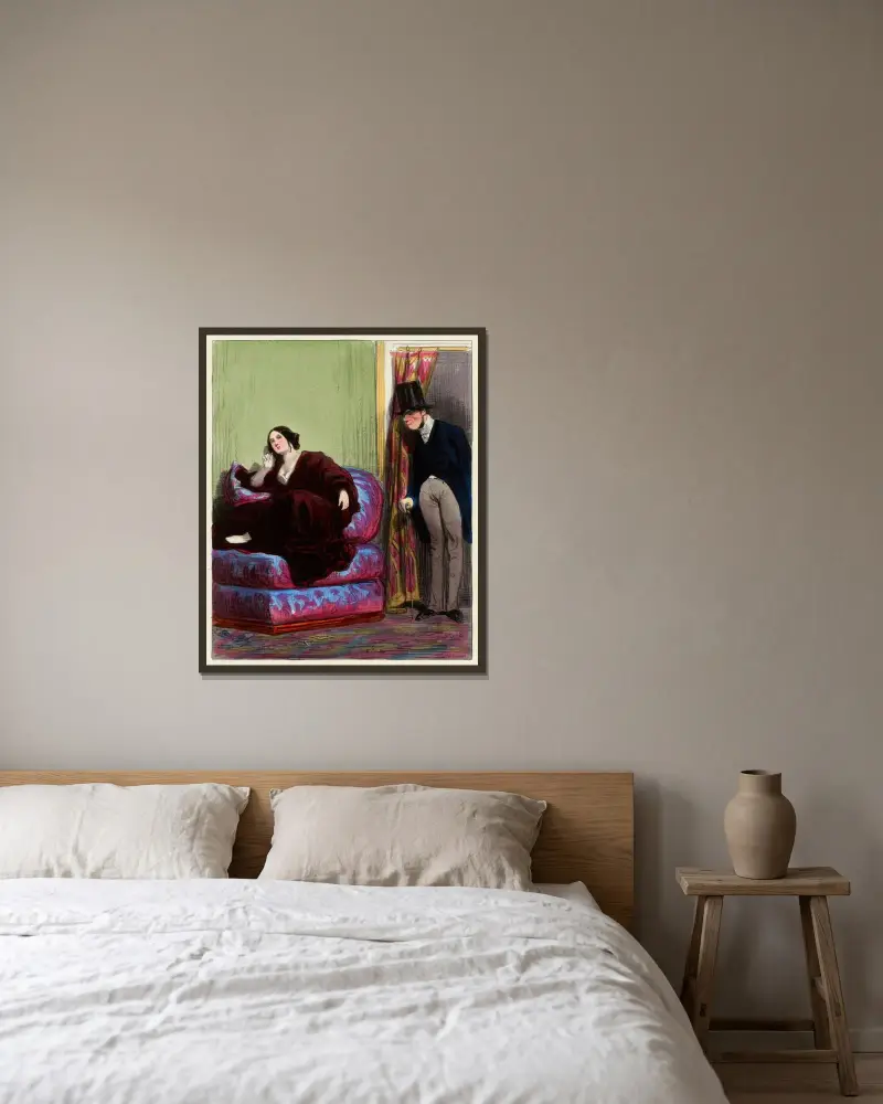 Ronde-major von Paul Gavarni gerahmt an einer Wand