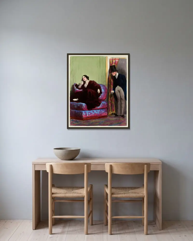 Ronde-major von Paul Gavarni gerahmt an einer Wand